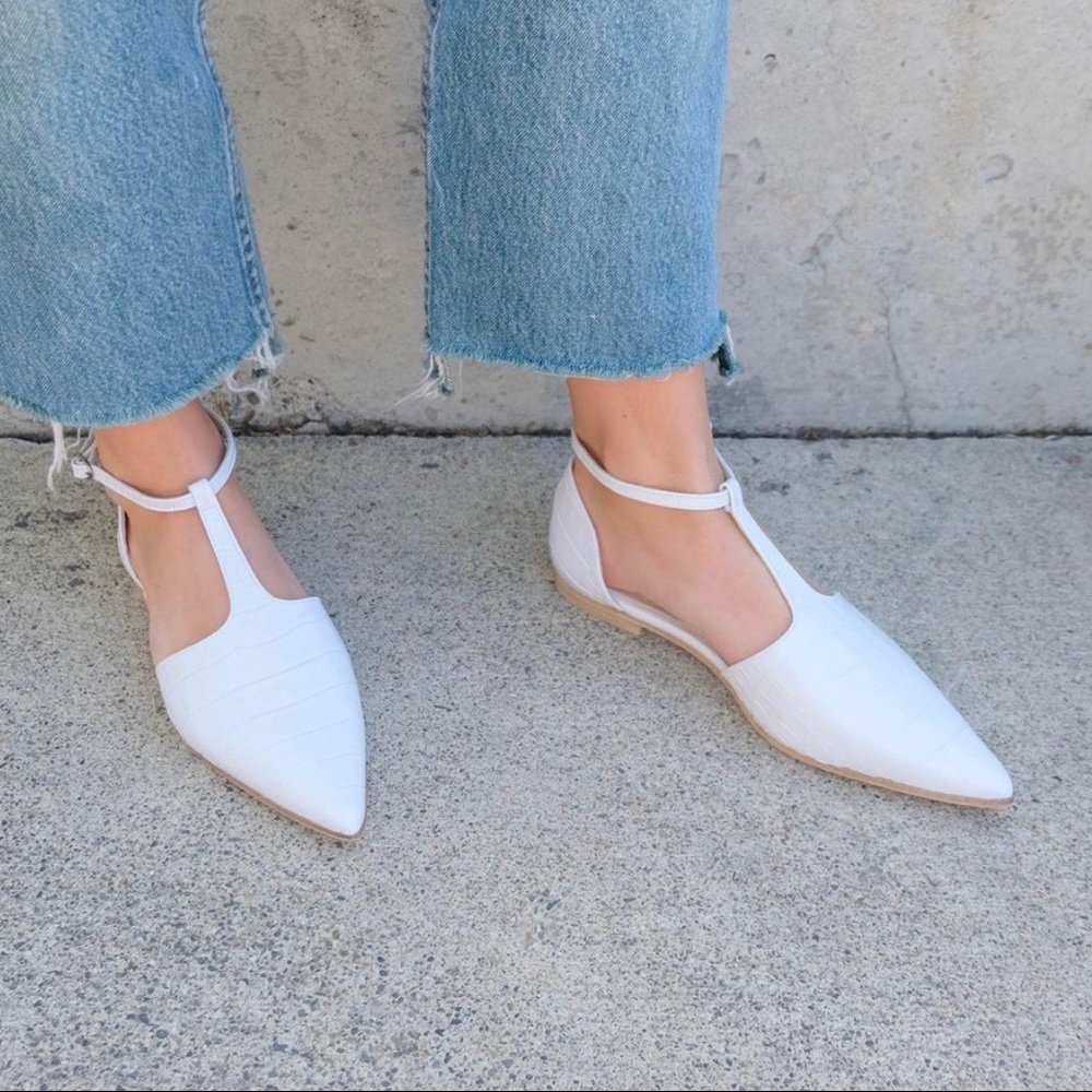 Freda Salvador Tulip Flat in Embossed Croc